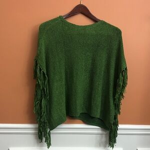 Chico's Vibrant Green Fringe Sweater